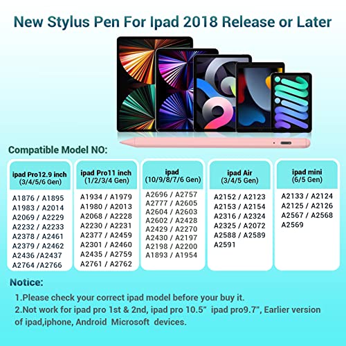 Yottn Stylus Pen for Apple iPad Pencil - Ipad Stylus Pen for iPad A16 10th 9th 8th 7th 6th Generation Palm Rejection for 2018-2025 iPad Air M2 M3 5th 4th 3rd mini A17 6th 5th Gen iPad Pro M4 11-12.9 Inch - Image 2