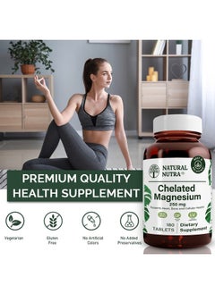 Natural Nutra Chelated Magnesium Oxide Supplement With Amino Acid Chelate For High Absorption Promotes Healthy Bones Dental Health Improves Heart Health And Energy Levels 250 Mg 180 Tablets  - Image 5