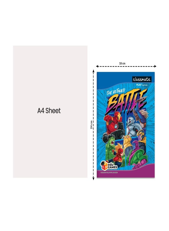 كلاسميت سلسلة Classmate Play | دفتر ملاحظات Avengers 3 في 1 بغلاف قلاب | بدون سطور، 160 صفحة، 240 مم × 180 مم، عبوة من 4 دفاتر، دفتر ملاحظات Marvel، دفتر ملاحظات Avengers، مجموعة دفاتر ملاحظات - Image 4