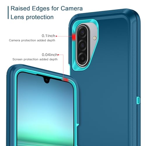 I-HONVA for Samsung Galaxy A17 5G Case/Galaxy A26 5G Case Shockproof Dust/Drop Proof 3-Layer Full Body Protection [Without Screen Protector] Rugged Heavy Duty Cover Case for Galaxy A17/A26,Turquoise - Image 3