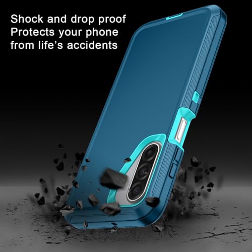 I-HONVA for Samsung Galaxy A17 5G Case/Galaxy A26 5G Case Shockproof Dust/Drop Proof 3-Layer Full Body Protection [Without Screen Protector] Rugged Heavy Duty Cover Case for Galaxy A17/A26,Turquoise - Image 4