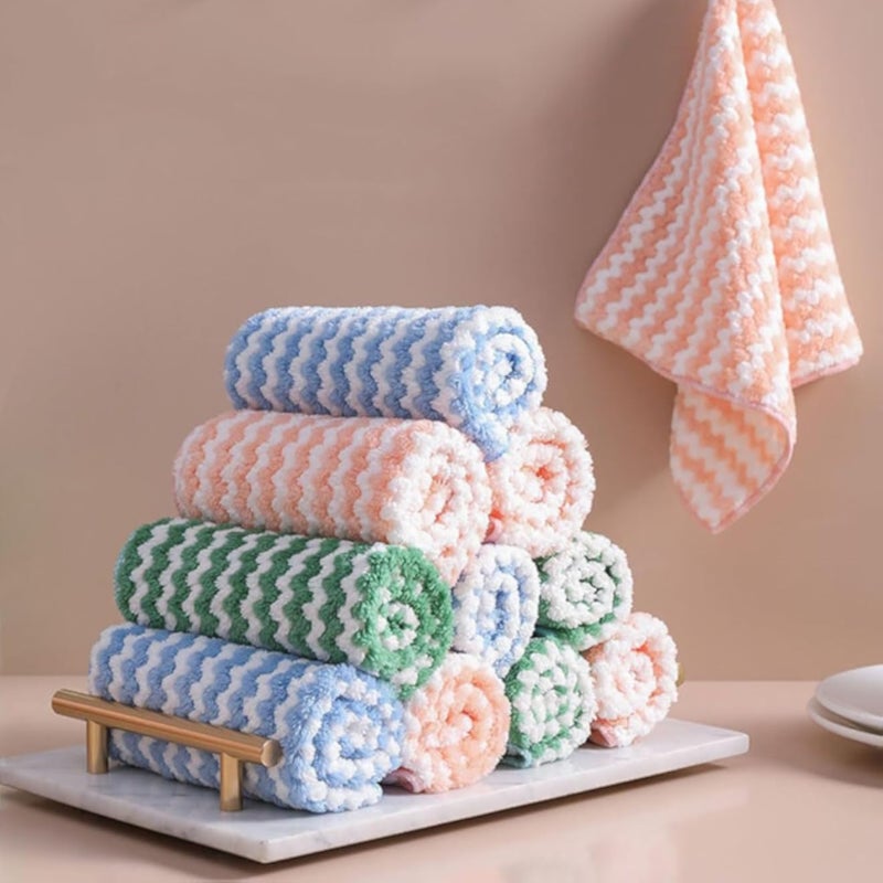 Microfiber Cleaning Cloth,12 Pack Dish Cloths,10x10 Inches Dish Towels,Super Soft and Absorbent Kitchen Dishcloths,Fast Drying Microfiber Kitchen Towels,Cotton Dish Rags(Mix Color)