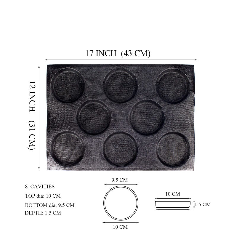 Fetesur Silicone Hamburger Bun Pan  Silicone Perforated Hamburger Bun Mold  Chocolate Chip Coookies Mold  Non-Stick Baking Pan For Making Buns  Mesh Baking Sheets - Image 2