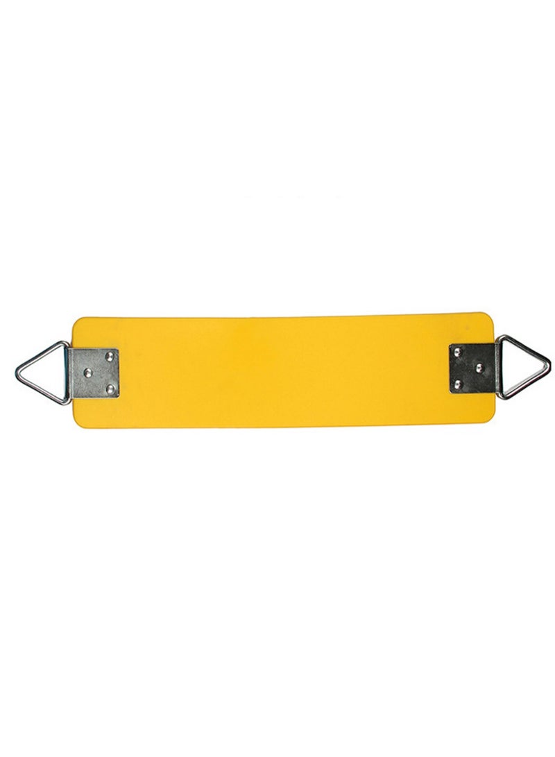 Yellow Swing Seat, 77x15cm Yard Equipment, Metal Triangle Ring For Kids And Adults (Weight Limit 113kg/250lbs)  - Image 1
