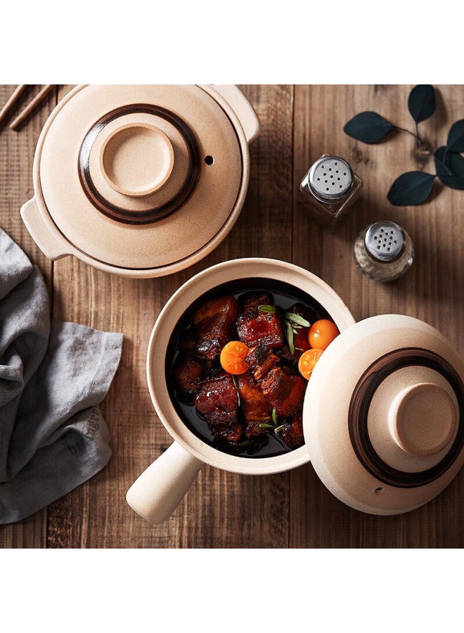 Bw Ceramic Casserole Pot For Claypot Rice, Home Use Small Pot, Gas Stove Or Open Flame Compatible, Single Handle Heat-resistant, 1.15l Large Capacity - Image 4