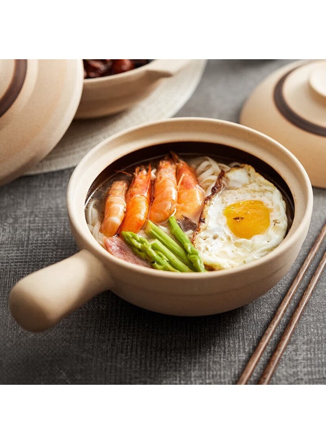 Bw Ceramic Casserole Pot For Claypot Rice, Home Use Small Pot, Gas Stove Or Open Flame Compatible, Single Handle Heat-resistant, 1.15l Large Capacity - Image 1