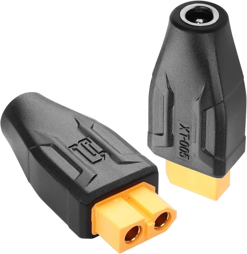 SinLoon 2 Pack XT60 to DC5521 Adapter XT60 to DC 55mm X 21mm Wireless for TS100 Soldering Iron FPV Monitor PowerDrone XT60 Female to DC Female
