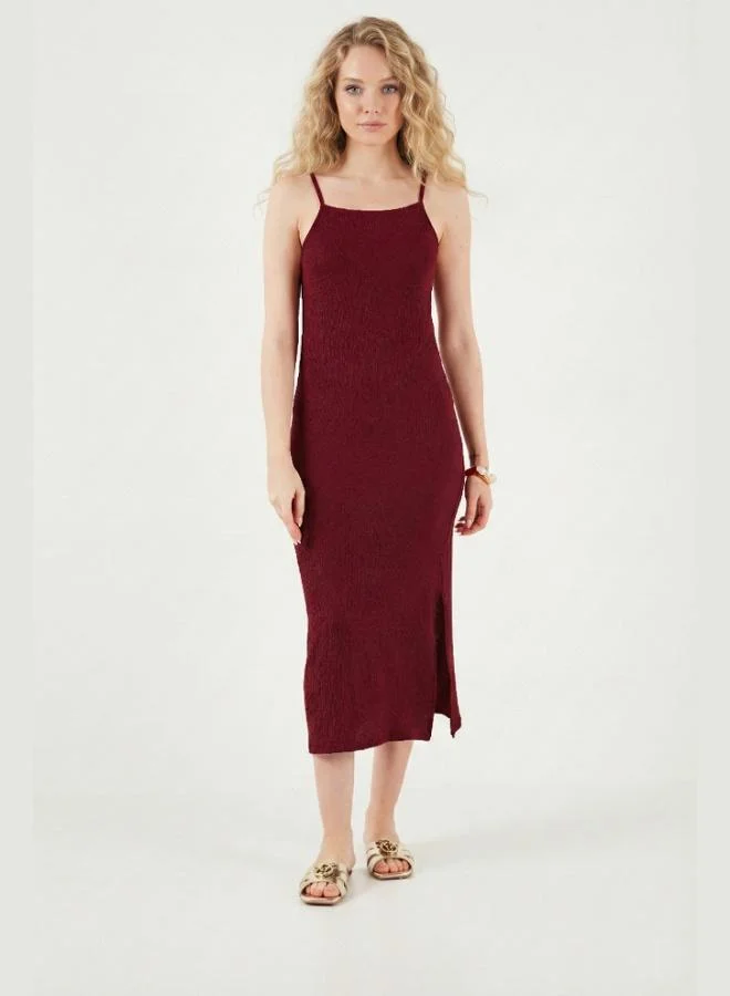 Lela  Lela Strappy Fitted Midi Dress with Slit for Women DRESS 5865573 for Women | Best Price UAE