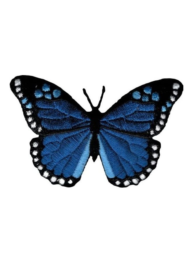 NIBEMINENT Beautiful Monarch Butterfly Embroide Iron On Patch Blue 2.5inch