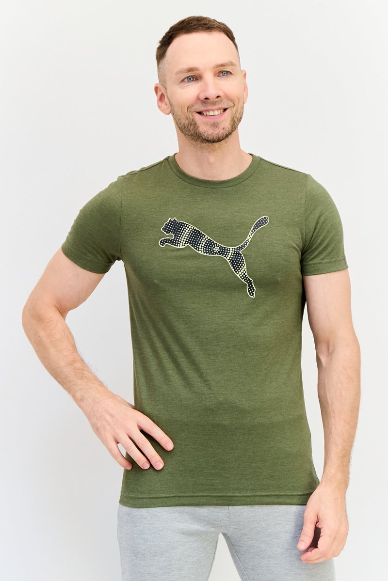 PUMA Men Slim Fit Short Sleeves Outdoor T-shirt, Olive - Image 1
