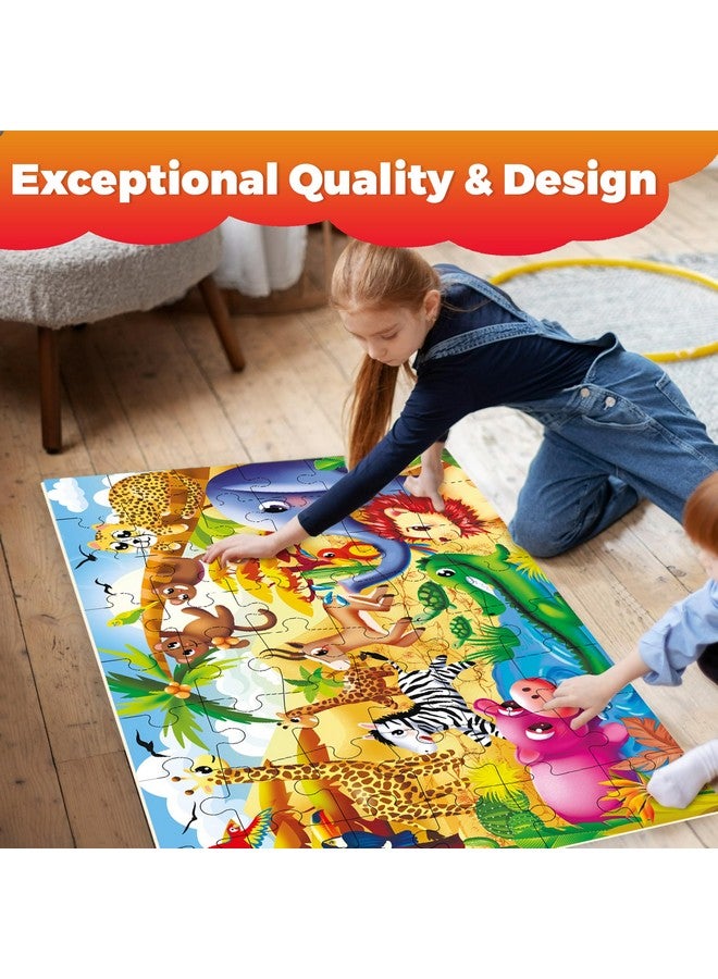 كوكا ألغاز أرضية عملاقة من QUOKKA للأطفال من سن 3 إلى 5 سنوات - ألغاز مكونة من 48 قطعة بمقاس 2 × 3 أقدام للأطفال من سن 4 إلى 8 سنوات - ألعاب تعليمية على ألغاز كبيرة للأولاد والبنات من سن 3 إلى 5 سنوات - أنشطة هدايا ألعاب أفريقيا - Image 4