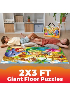 quokka QUOKKA Giant Floor Puzzles for Kids Ages 3-5 - 2x3 Feet 48 Piece Puzzles for Kids Ages 4-8 - Educational Toys on Large Puzzles for Boys and Girls Ages 3-5 - Africa Toy Gift Activities  - Image 5