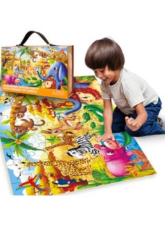 quokka QUOKKA Giant Floor Puzzles for Kids Ages 3-5 - 2x3 Feet 48 Piece Puzzles for Kids Ages 4-8 - Educational Toys on Large Puzzles for Boys and Girls Ages 3-5 - Africa Toy Gift Activities  - Image 1