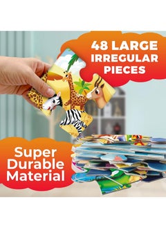 quokka QUOKKA Giant Floor Puzzles for Kids Ages 3-5 - 2x3 Feet 48 Piece Puzzles for Kids Ages 4-8 - Educational Toys on Large Puzzles for Boys and Girls Ages 3-5 - Africa Toy Gift Activities  - Image 3