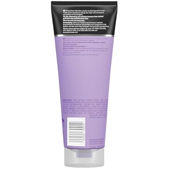John Frieda SHEER BLONDE VIOLET CRUSH TONE CORRECTION PURPLE CONDITIONER FOR BLONDE HAIR, 250 ML - Image 2
