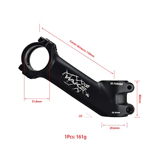 CYSKY Bike Stem 31.8 60mm/70mm/90mm/110mm 35 Degree MTB Stem Mountain Bike Stem Riser Handlebar Stem for Most Road Bike Stem, MTB Stem, BMX Stem, Bicycle Stem (110mm) - Image 2