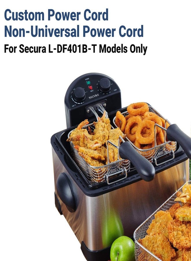 Secura Magnet Power Cord (Only Compatible L-DF401B-T Deep Fryer), 1M, Black - Image 2