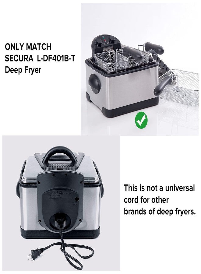 Secura Magnet Power Cord (Only Compatible L-DF401B-T Deep Fryer), 1M, Black - Image 3