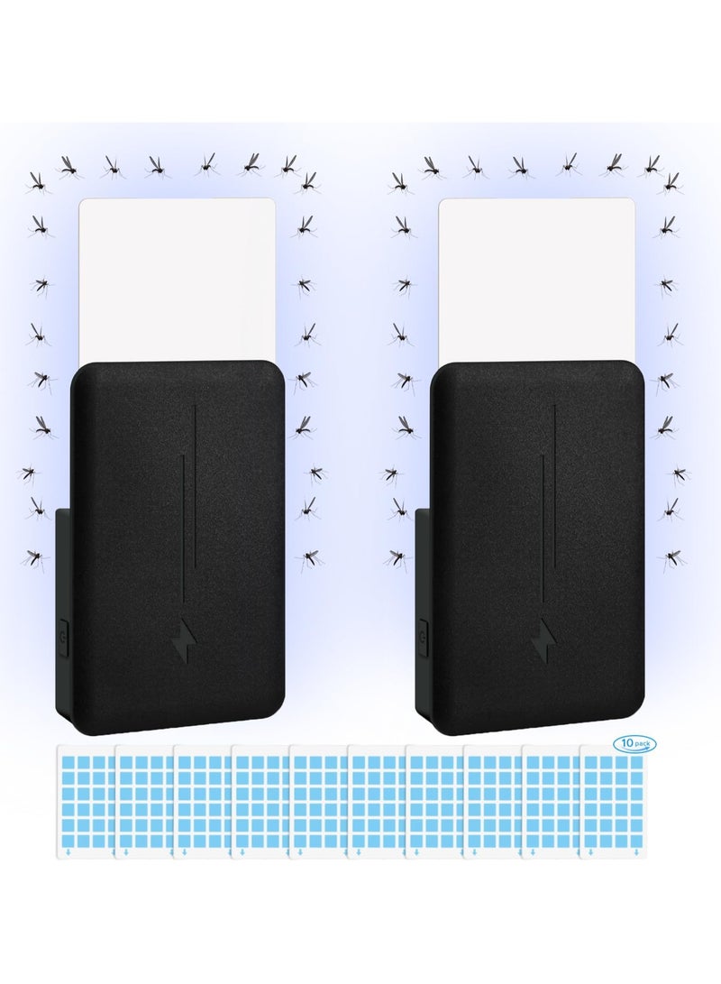Generic Indoor Plug-in Mosquito Killer,Flying Insect Trap for Flies, Fruit Flies, Moths & Gnats, UV Attractant Catcher & with Adjustable Brightness Night Light(2 Device + 10Pcs Adhesive Cards)  - Image 1
