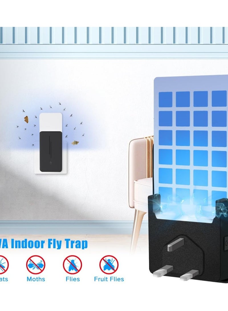 Generic Indoor Plug-in Mosquito Killer,Flying Insect Trap for Flies, Fruit Flies, Moths & Gnats, UV Attractant Catcher & with Adjustable Brightness Night Light(2 Device + 10Pcs Adhesive Cards)  - Image 2
