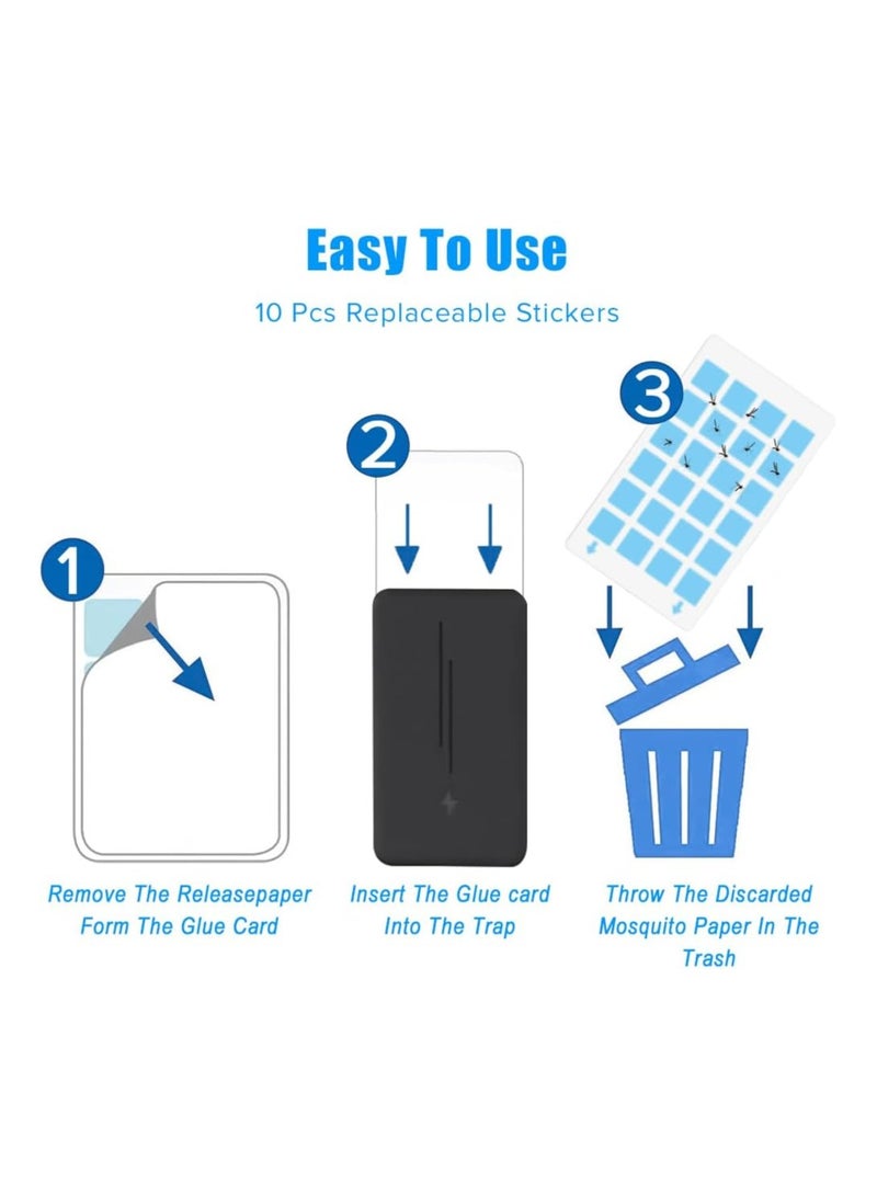 Generic Indoor Plug-in Mosquito Killer,Flying Insect Trap for Flies, Fruit Flies, Moths & Gnats, UV Attractant Catcher & with Adjustable Brightness Night Light(2 Device + 10Pcs Adhesive Cards)  - Image 4