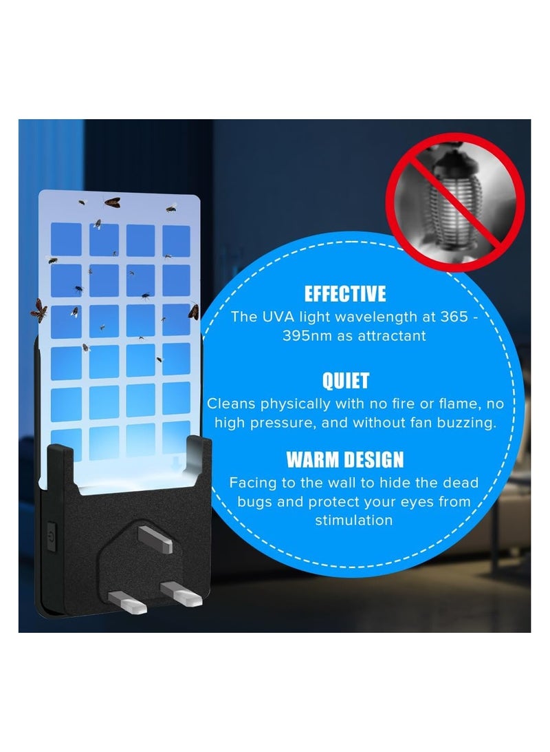 Generic Indoor Plug-in Mosquito Killer,Flying Insect Trap for Flies, Fruit Flies, Moths & Gnats, UV Attractant Catcher & with Adjustable Brightness Night Light(2 Device + 10Pcs Adhesive Cards)  - Image 5