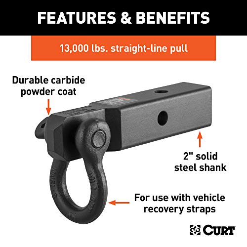 CURT 45832 جبل حلقة D-حلقة للجرار، يناسب موصل 2 بوصة، 13,000 رطل، طلاء مسحوق أسود كربيدي - Image 4