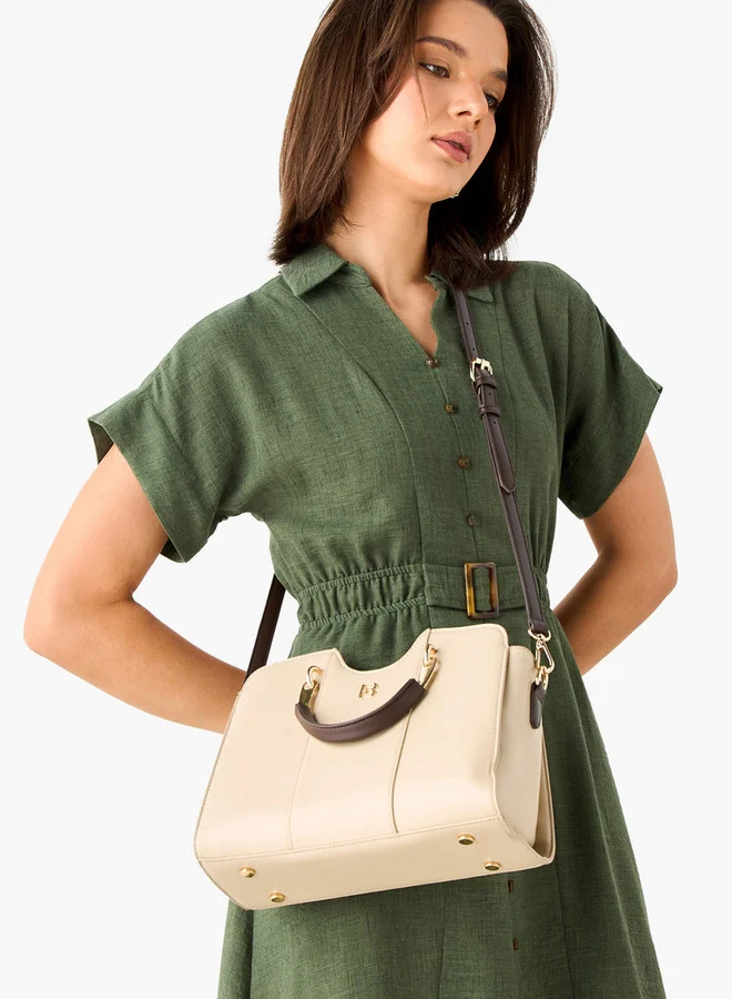 فلورا بيلا من شو إكسبرس Solid Tote Bag with Detachable Strap and Zip Closure