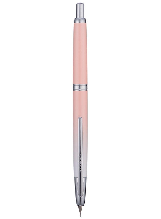 Wikult Jinhao 10 Press Fountain Pen with Box, Gradient Peach Pink Retractable Fine Nib with Ink Converter Set (Silver Clip) - Image 2