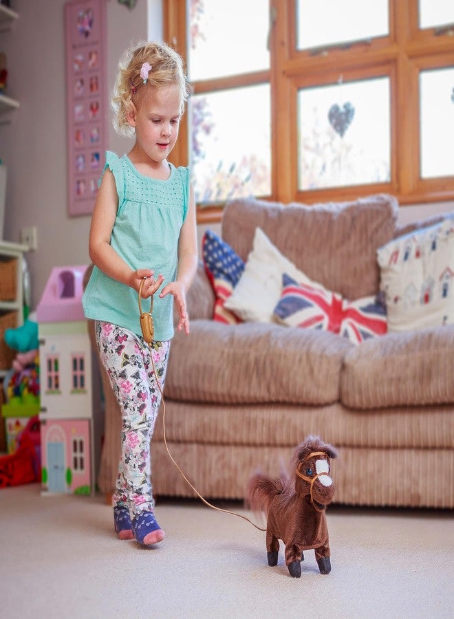 Tobar: Animigos Trotting Pony - Brown - Cuddly Animated Plush Pet, Trots-Neighs-Flicks Its Tail, Brush & Lead, Fun Interactive Toy, Toddlers-Kid 18Mo+ - Image 4