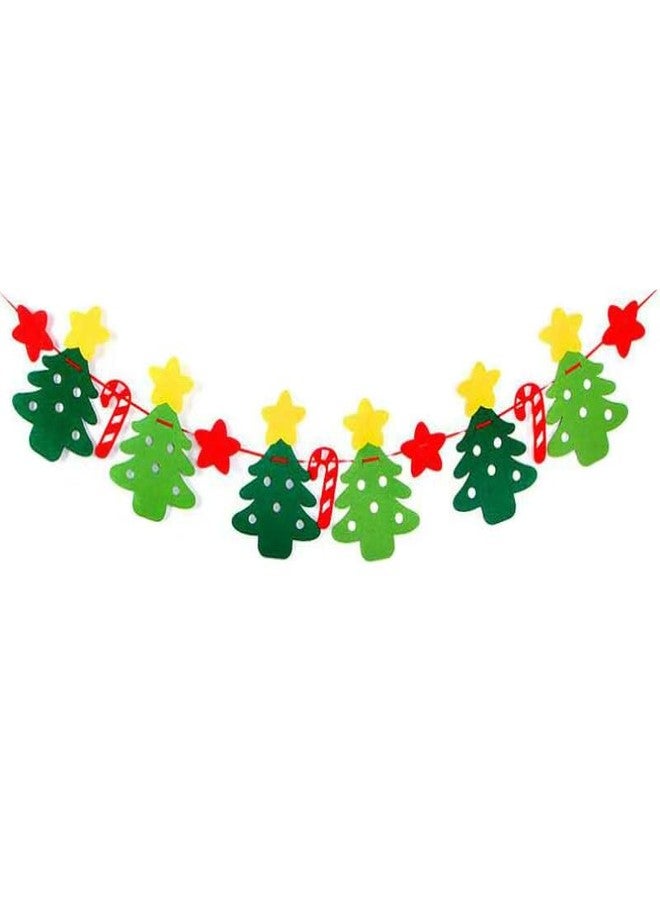 Moira Christmas Tree Candy Cane & Stars Bunting Banner for Home Door Mantle Decoration, 300 cm - Image 1