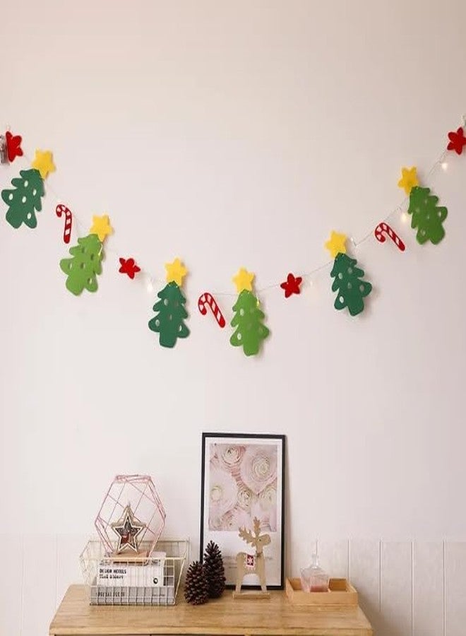 Moira Christmas Tree Candy Cane & Stars Bunting Banner for Home Door Mantle Decoration, 300 cm - Image 2