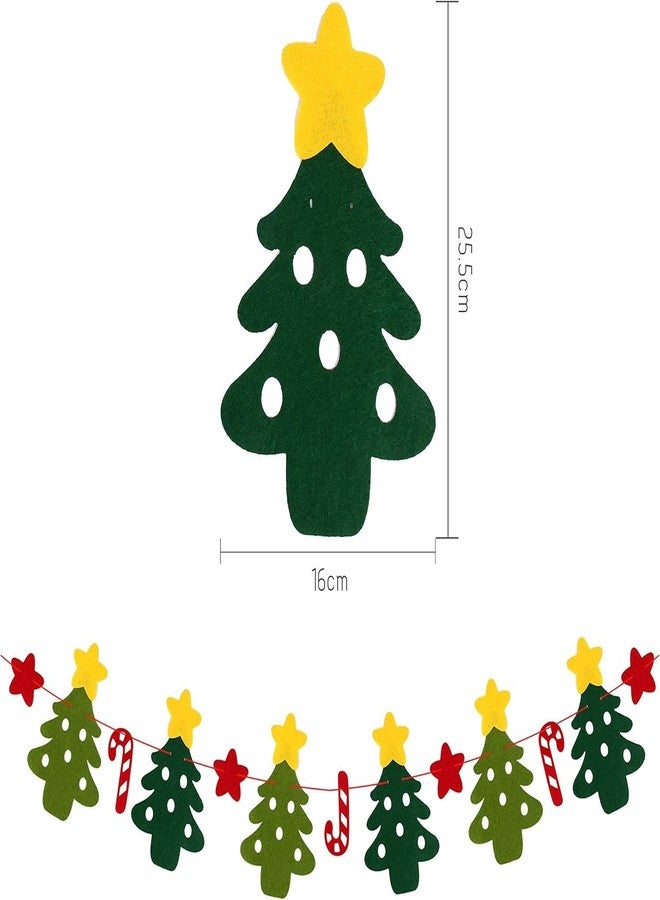 Moira Christmas Tree Candy Cane & Stars Bunting Banner for Home Door Mantle Decoration, 300 cm - Image 3