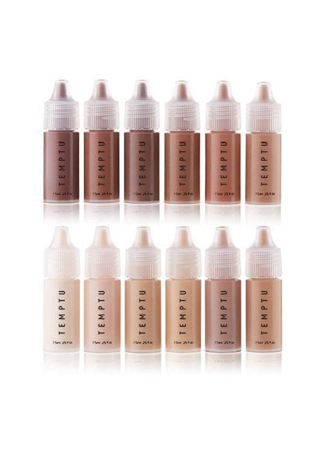 TEMPTU S/B Silicone-Based Airbrush Foundation: Professional Long-Wear Liquid Makeup, Sheer To Full Coverage For A Hydrated, Healthy-Looking Glow & Luminous, Dewy Finish On All Skin Types, 12 Bottles: Starter Set, 0.25 Fl Oz - Image 1