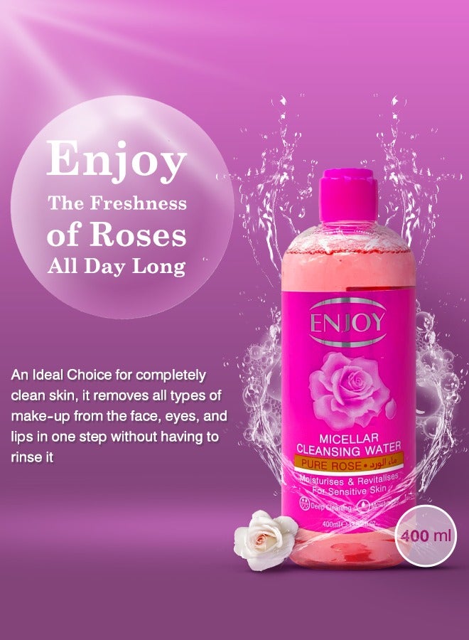 ENJOY "Enjoy Rose Micellar Water – Gentle & Hydrating Facial Cleanser, 400ml"  - Image 5