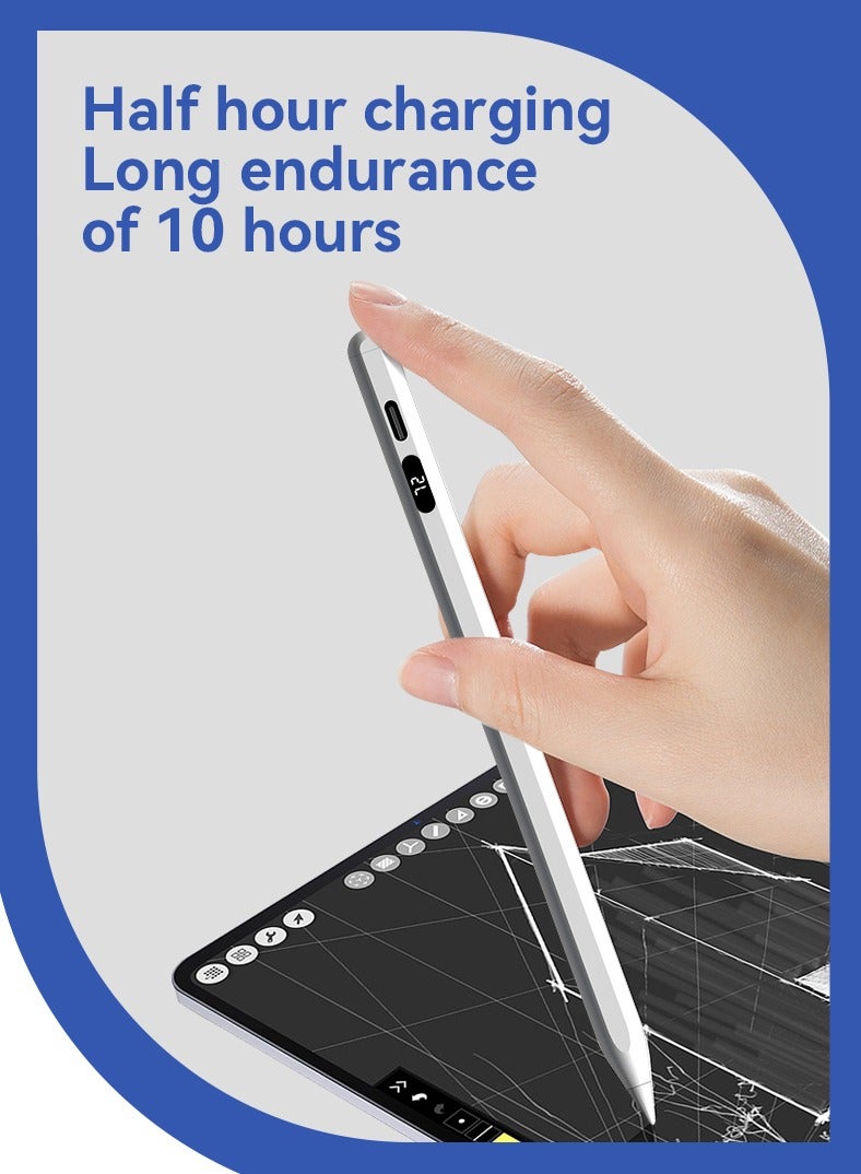 IPad stylus, comes with a pen case and two pen tips as a gift, Universal Stylus Pen, Compatible with iPad 2018 and Later , iPad, iPad Pro, iPad Air, iPad Mini (White) - Image 5