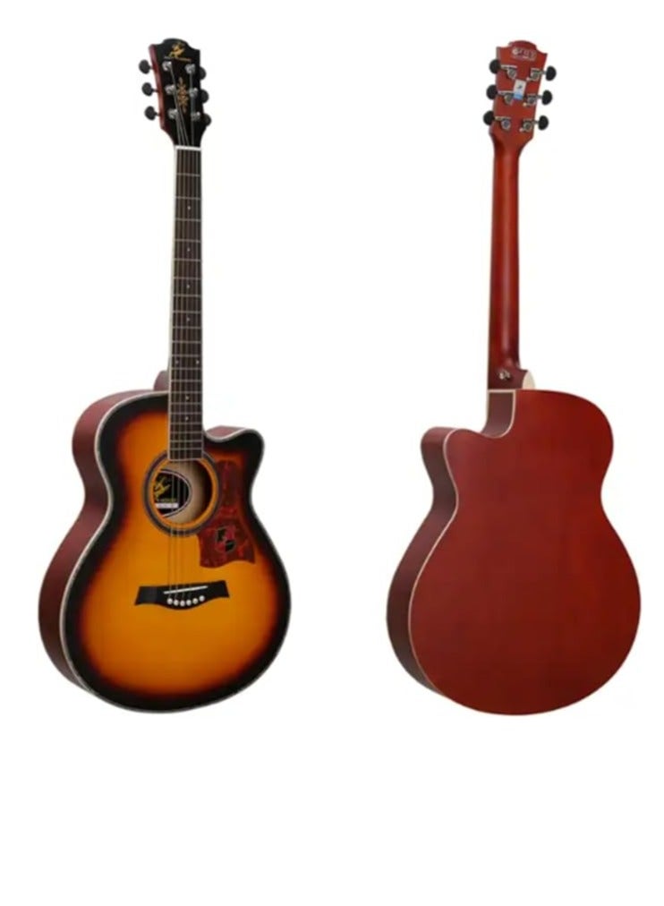 Megarya Swift Horse Series Premium Full Size Guitar 40 inch Cutaway Acoustic Guitar with Spruce Wood Matte Finish Acoustic Guitar Color : Sunburst - Image 1