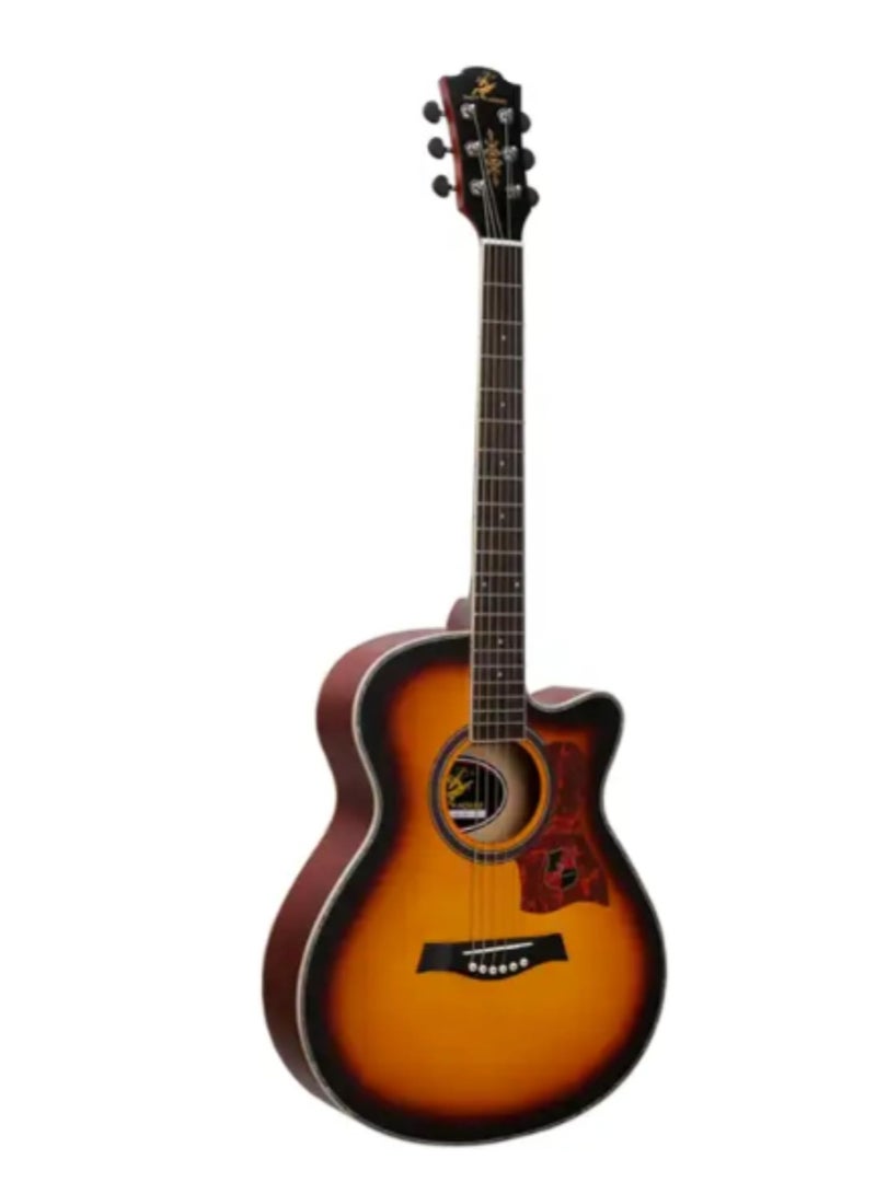 Megarya Swift Horse Series Premium Full Size Guitar 40 inch Cutaway Acoustic Guitar with Spruce Wood Matte Finish Acoustic Guitar Color : Sunburst - Image 2