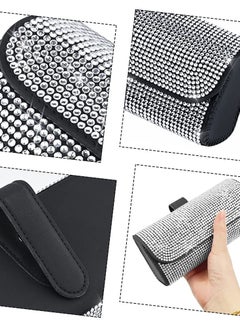 Excefore Bling Glasses Holder with Car Hooks, Car Glasses Case Crystal Sunglasses Holder for Car Sun Visor Sunglasses Storage Case Organizer  - Image 5