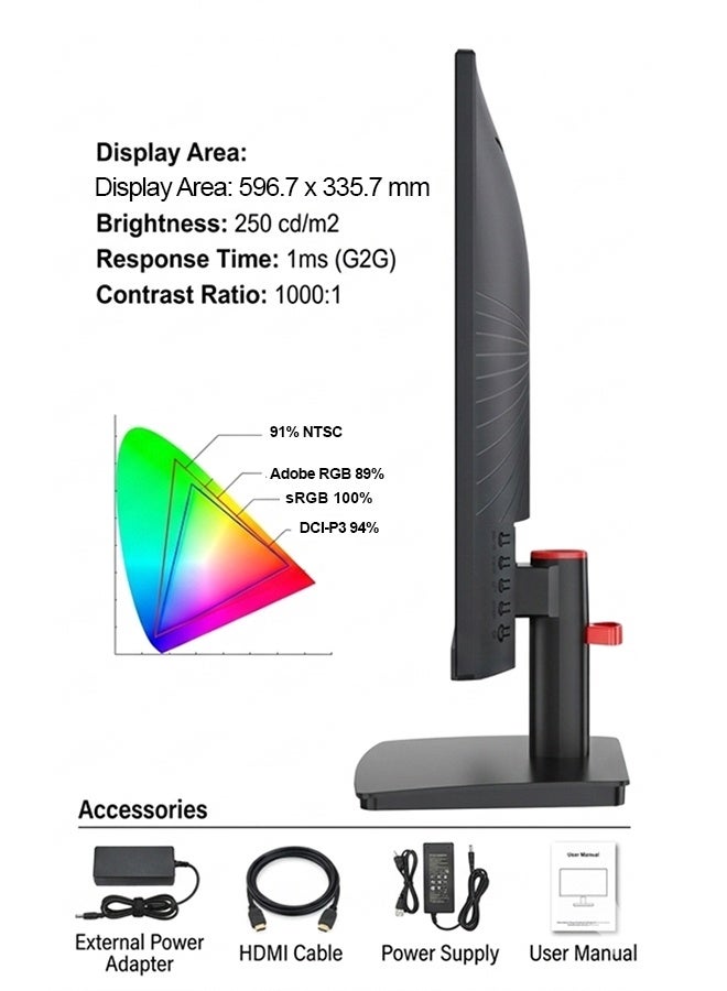 27 Inch 200Hz Gaming Monitor FHD 1920x1080 IPS Display 1ms Ultra-Fast Response | Frameless Gaming Screen | HDMI & DisplayPort | Eye Care Technology | PC & Console Compatible image 10