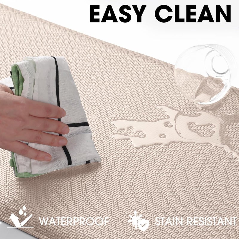 Mattitude Kitchen Mat Cushioned Anti-Fatigue Floor Mat Water Resistant Non-Slip Mats and Rugs Standing and Comfort Desk Mats for House Sink Office Laundry (Beige, 17.3"x28") - Image 3