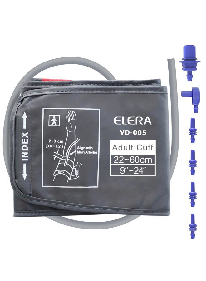 ELERA Extra Large Blood Pressure Cuff (9"-24" | 22-60cm) - XL Replacement BP Cuff for Big Arms, Compatible with Most BP Monitors, Adult Cuff Only - 6 Connectors - Image 1
