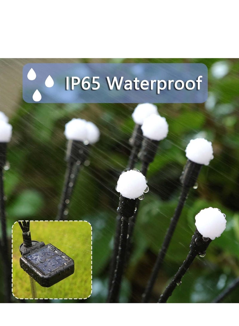 مجموعة من 2 مصباح حديقة يعمل بالطاقة الشمسية للاستخدام الخارجي، 8 مصابيح LED متأرجحة تعمل بالطاقة الشمسية، تتأرجح مع الرياح، مصابيح خارجية مقاومة للماء تعمل بالطاقة الشمسية لتزيين الفناء والمسار (أبيض دافئ) - Image 4