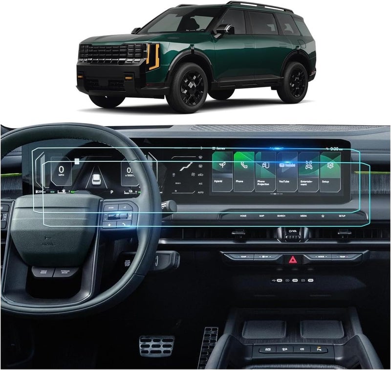 (2PC) 2027 Telluride Screen Protector For 2027 Kia Telluride (S/LX/EX/X-Line EX/SX/X-Line SX/SX Prestige/X-Line SX Prestige/X-Pro SX Prestige) Dual 12.3-inch Panoramic Display 2027 Telluride Interior Accessories HD Transparent Nano Film - Image 1