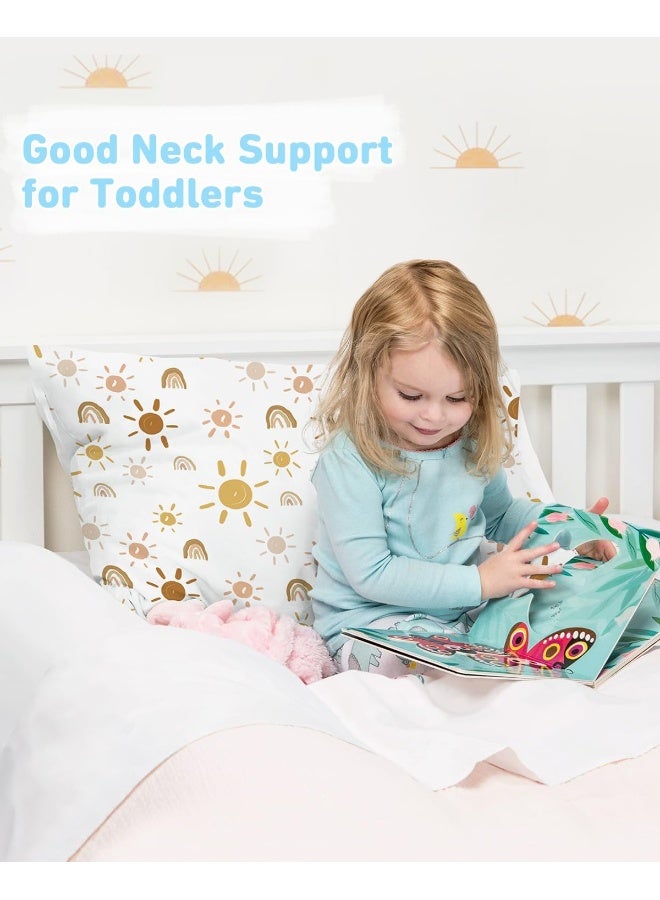 Babebay Toddler Pillow, 13X18 Toddler Pillows for Sleeping, Machine Washable Kids Pillow with Pillowcase, Perfect for Travel, Toddlers Cot (Sunshine Rainbow) - Image 3