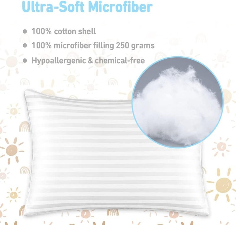 Babebay Toddler Pillow, 13X18 Toddler Pillows for Sleeping, Machine Washable Kids Pillow with Pillowcase, Perfect for Travel, Toddlers Cot (Sunshine Rainbow) - Image 5