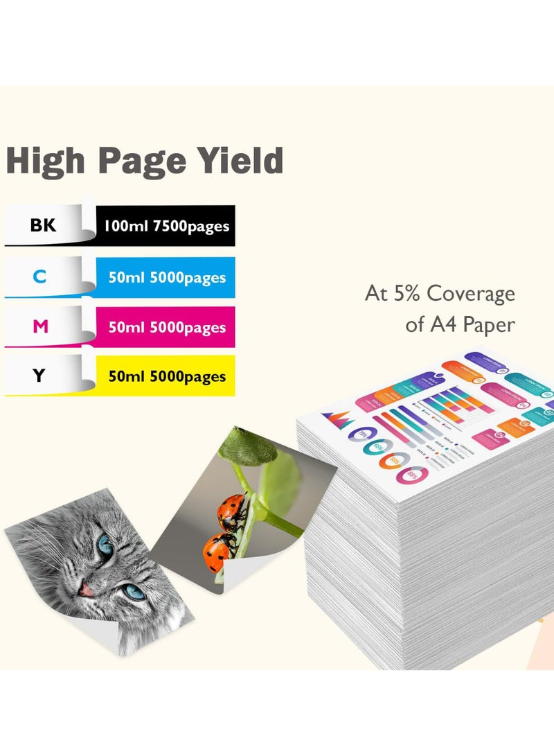SYXUMLKLS Ink BTD60 BT5000 for Brother Pack of 4 Black Cyan Magenta Yellow for DCP - T300 T510W T710W MFC - T810W T910DW HL - T4000DW DCP - T310W T510W T710W MFC - T810W T910DW T4500DW DCP-T300 - Image 4