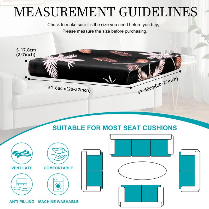 BIETYONE 12Pcs Stretch Patio Cushion Covers,Outdoor Couch Covers Replacement,Outdoor Couch & Sofa Slipcovers,for Patio Furniture Cushion Covers,Washable Reusable Furniture Protector (Coconut Ttrees,Cover Only) - Image 2