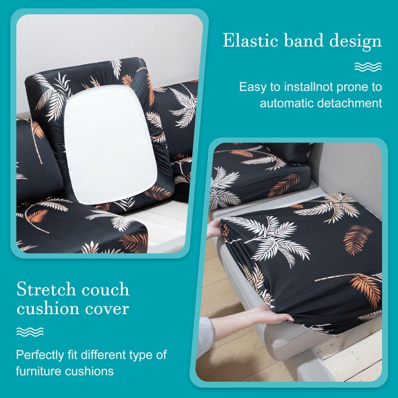 BIETYONE 12Pcs Stretch Patio Cushion Covers,Outdoor Couch Covers Replacement,Outdoor Couch & Sofa Slipcovers,for Patio Furniture Cushion Covers,Washable Reusable Furniture Protector (Coconut Ttrees,Cover Only) - Image 5