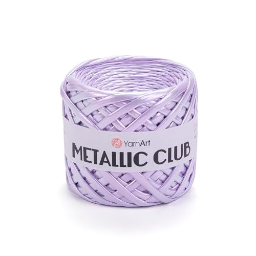YarnArt Metallic Club Yarn – Super Bulky T-Shirt Yarn, 100% Polyester, 6.35 oz (180g), 60 yds (55m), Shiny Multicolor Thread for Handbags, Chic Night Bags, and Crochet Projects (8101) - Image 1